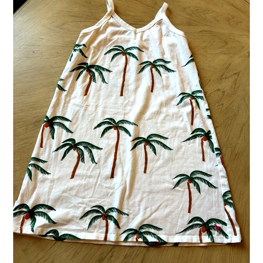 Pink Chicken Organic Kelby Dress Palm Trees tropical Beachy knit summer girls 7y